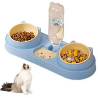 Tazón Automático Para Gatos Con Fuente De Agua Alimentador De Alimento Para Perros Tazón Doble Con Soporte Elevado Para Beber Para Gatos - details 2