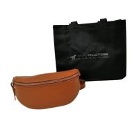 Rinoneras Mujer, Bolso de cuero para Mujer, Bolso de Mujer elegant, riñonera con Correa para el hombro, cinturón ajustable, Cuero genuino Made in Italy, Modelo EASY (S Cuoio) - details 2