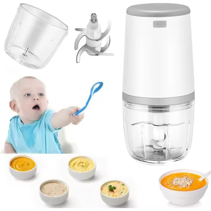 Mini Batidora para Bebés, Mini Procesador de Alimentos, Batidora para Bebés de 300 ml, Mini Picadora Eléctrica, Mini Procesador de Alimentos con Carga USB, Licuadora Eléctrica para Niños, Fabricante de Alimentos para Bebés - 1