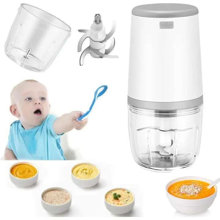 Mini Batidora para Bebés, Mini Procesador de Alimentos, Batidora para Bebés de 300 ml, Mini Picadora Eléctrica, Mini Procesador de Alimentos con Carga USB, Licuadora Eléctrica para Niños, Fabricante de Alimentos para Bebés - 1