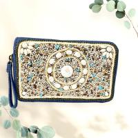 MEJORADA - Cartera Monedela de Tela Vaquera con Adornos Folklóricos y Tarjetera para Mujer - details 3