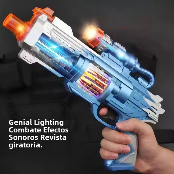  Pistola LED AK47 Inalámbrica Con Efecto De Sonido Y Movimiento Para Juegos De Rol Policiales Regalo De Cumpleaños Para Niños Material Plástico ABS - 1