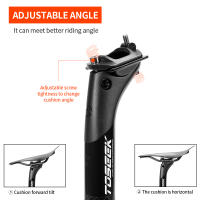 TOSEEK Poste De Silla De Bicicleta De Carbono Ligero 27.2/31.6mm Longitud 400mm Negro Mate MTB Road Bike Piezas De Tubo De Silla - details 8