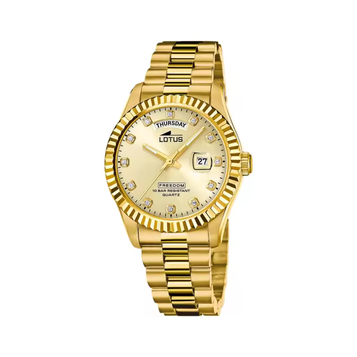 Reloj LOTUS Hombre Freedom 18857/5 - Acero dorado con piedras en la esfera - 1