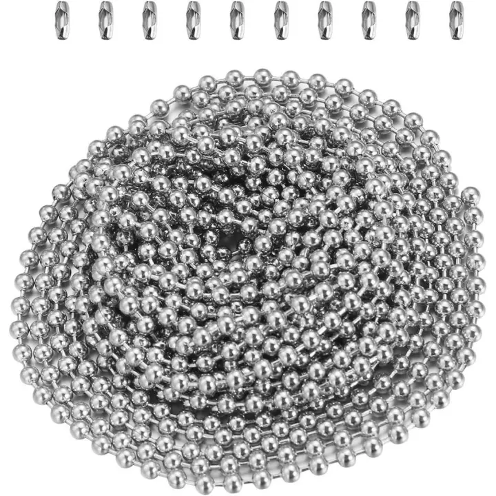 Cadena de bolas de 3 metros de largo por 2,4 mm de diámetro con 10 conexiones surtidas - 1
