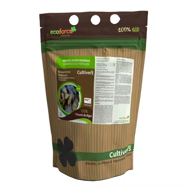 CULTIVERS Abono de Algas Marinas Ecológico 1 kg. Fertilizante Orgánico polvo soluble. Extracto de algas 100% - 1