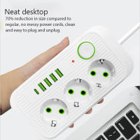 Cable De Extensión Eléctrico Con 3 Salidas De Corriente AC Y 4 USB 1 Tipo C Filtro De Red Alta Velocidad Adaptador De Carga Rápida Enchufe Europeo - details 6
