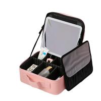 Estuche De Maquillaje Para Mujer Con Espejo Y Lámpara LED Inteligente Estuche De Viaje Portátil De Moda Organizador De Cosméticos Material PU - details 1