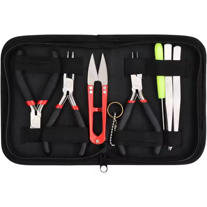 Juego de Herramientas para Hacer Joyas, 8 Piezas Kit de Herramientas Joyeria de Tijeras, Incluye Alicates, Tijeras, Pinzas y Otras Herramientas de Joyería para Fabricación y Reparación de Bisutería - 1