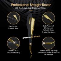 Afeitadora Manual Profesional Cuchillo De Afeitar De Acero Inoxidable Doble Facedad Para Barba Y Cabello Herramienta De Afeitar Para Hombres - details 3