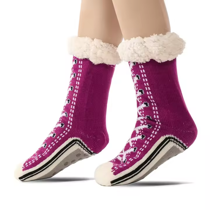 Pantuflas De Cashmere Ultra Gruesas Para Mujer Y Niñas Calcetines De Invierno Térmicos Antideslizantes Suaves Y Gruesas Para El Hogar - 1