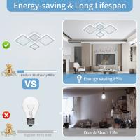 Lámpara De Techo Moderna En Acrílico LED Cuadrada Para Sala De Estar Dormitorio Comedor 3 Colores Luz De Ambiente Montaje Fijo - details 4
