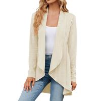 Chaqueta Abierta Delantera Para Mujer Casual De Manga Larga Ligera Tejida Suave Suéter Otoño Invierno Solido Estilo Calle - details 6