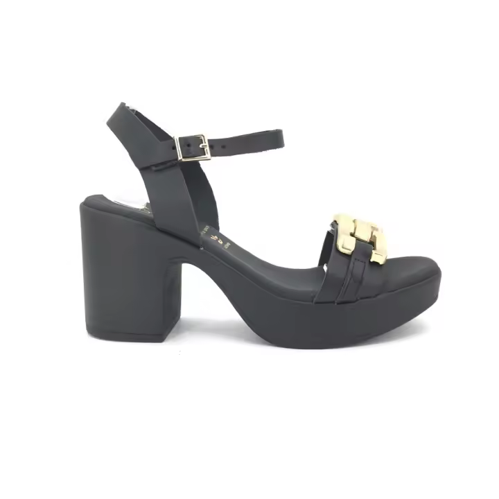 Sandalia Oh! My Sandals para mujer, mod.5391, Sandalia cadena con la suela de madera y tacón alto - 1