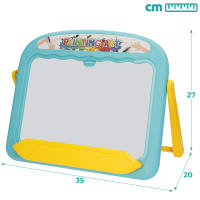 COLORBABY Good Idea - Pizarra infantil 2 en 1 magnética y tiza, incluye rotuladores, letras, números, tizas, portatizas y borrador, juguetes educativos desde 3 años, regalo creativo niños y niñas, pizarra doble cara portátil para aprender y dibujar - details 3