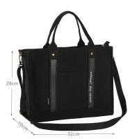 Bolsos bandolera de Lona para Mujer, Bolso de mano informal de Lona con Cremallera y bolsos, bolsos Bandolera, Negro - details 0