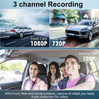 Cámara De Coche 1080P 3Canal DVR Grabadora De Video WIFI APP Visión Nocturna Cámara Frontal Y Trasera Para Carro Accesorios De Coche - details 6