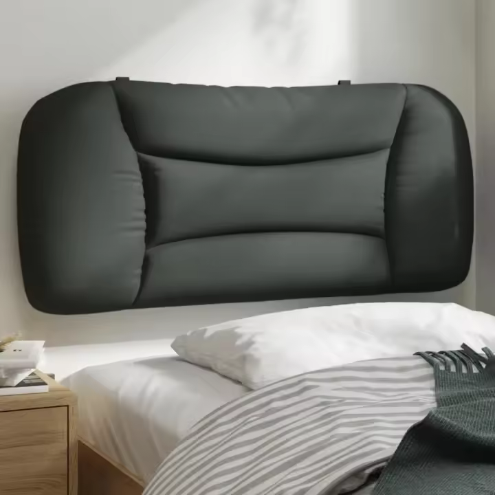 vidaXL Cabecero de cama acolchado tela gris oscuro 80 cm - 1