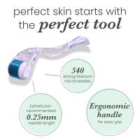 1PCS Rollo De Derma 540 Microneedle 0.25MM De Titanio Estéril Para Cuidado De La Piel Facial Y Barba Sistema De Microneedling Profesional - details 2