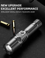 Linterna LED Recargable USB Multifuncional Con Zoom Telescópico Y Luz Brillante Para Exteriores Impermeable - details 1