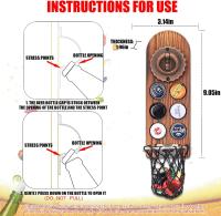 Abridor Cerveza Pared con Imanes Nevera, Abridor Magnético de Madera Retro, Abrebotellas Cerveza con Colector Tapa Botella, Regalos Originales Hombre para Papá, Esposo, Amigos y Colegas - details 0