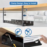 Rack De Almacenamiento Ajustable Para Debajo De La Mesa Cesta Colgante Para Cableado Y Enchufes Eco-amigable De Hierro Tamaño M - details 4