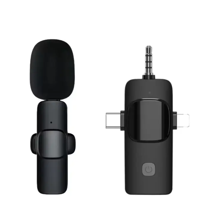 Micrófono Lavalier Inalámbrico 3 En 1 Para iPhone Y Android Con Entrada De 3.5mm Reducción De Ruido Profesional Para Grabación En Directo Y Radio - 1