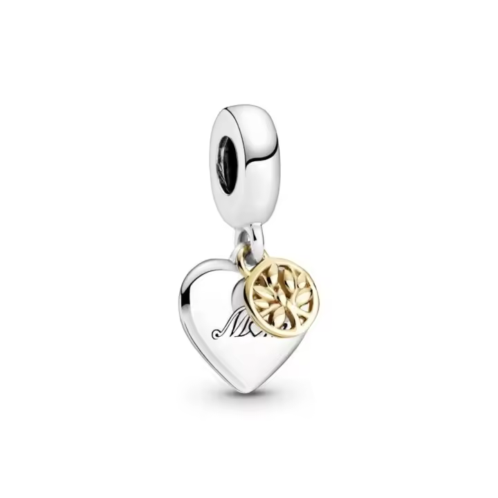 Charm Pandora Corazón de Mamá y árbol familiar de plata y oro 14k colgante 799366C00 PANDORA Raíz Joyas de Plata Joyas Pandora MUJER inicio Charm Pandora Mujer Pandora Original - 1