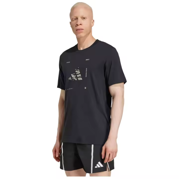 Camiseta de Manga Corta Adidas Climacool Logo Graphic para hombre en color negro - 1