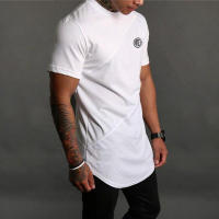 Camiseta De Musculatura Para Hombre Fitness Gym Ropa Deportiva Corta De Algodón Y Malla Estilo Slim Fit Tees Casual Verano - details 1