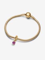 Colgrando de Círculo de eternidad Morado facetado - Baño de Oro de 14K - details 1