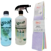 Ecojin 1 Litro con Aroma a Elegir + Pack de 4 Bayetas para Todas las Superficies – Limpiador Multiusos Sin Tóxicos: Quitamanchas, Desengrasante, Seguro para el Hogar y la Salud. Ecojin Original de Laboncler, Limpia y Brilla con Máxima Eficacia - details 0