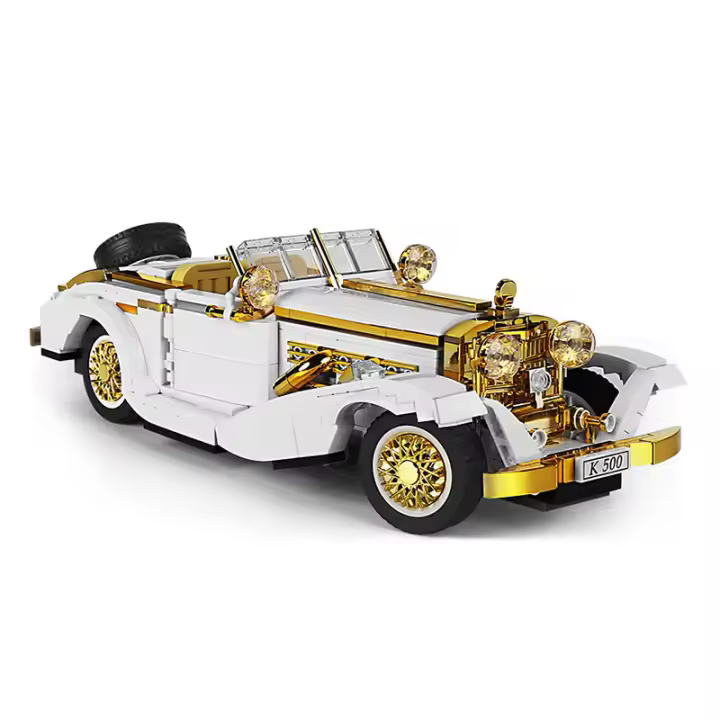Bloques De Construcción De Coche Retro Clásico Técnicos Compatible Con Bloques De Alta Tecnología Adornos Para Coches Juguetes Para Niños Regalo - 1