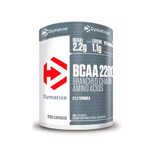 Dymatize BCAA 2200 - Suplemento de BCAA - 400 cápsulas - Mejora la recuperación muscular - Encapsulado - Incrementa la masa muscular - Reduce la fatiga. - 1