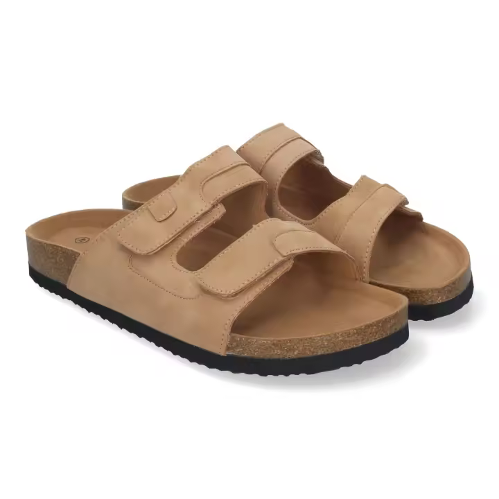 PuntoSalao Sandalias planas comodas piso bio para hombre color caqui M-157 Sandalia de Hombre Planas Cómodas con Piso de Bio y Planta Anatómica Cierre de Velcro Ideales para Primavera-Verano - 1