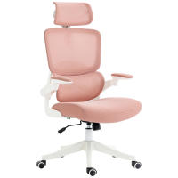 Vinsetto Silla de Oficina de Malla Giratoria Silla de Escritorio Basculante con Respaldo Alto Reposacabezas Reposabrazos y Soporte Lumbar 62x58x120-133 cm Rosa - details 0