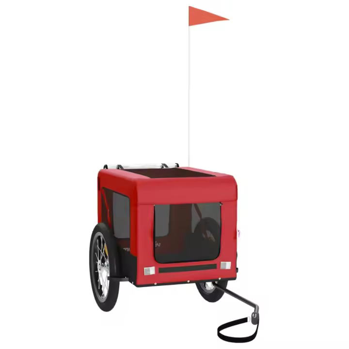 vidaXL Remolque de bicicleta mascotas hierro tela Oxford 63 x 123 x 66 cm Multicolor - 1