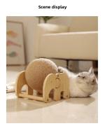 Juguete Para Gatos Rueda De Ejercicio Con Bola De Rasguño Sisal Natural Juguete Interactivo Para Gatos Almohadilla De Rasguño De Madera - details 2