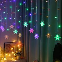 Luces De Navidad En Forma De Copo De Nieve 8 Modos Guirnalda De Ventana LED Icicle Fairy 2024 EU-Plug Decoración Para Año Nuevo 2025 - details 5