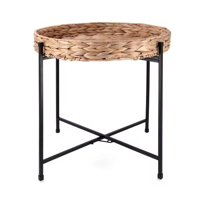 Mesa auxiliar Jacinto MOA Vinthera acero natural/negro 50x46,8x50 cm - 1