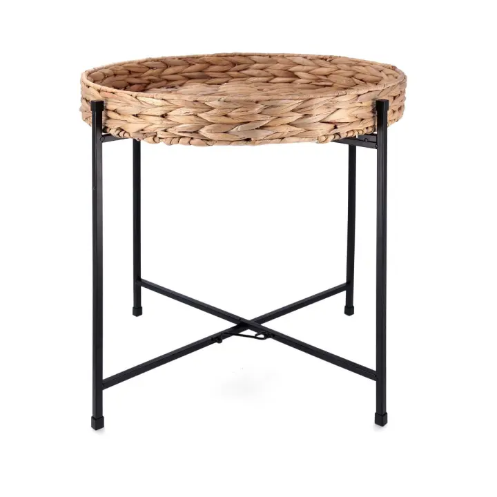 Mesa auxiliar Jacinto MOA Vinthera acero natural/negro 50x46,8x50 cm - 1