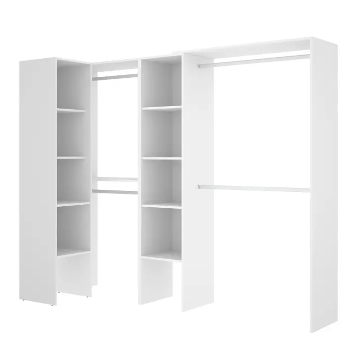 Armario Vestidor Rincón 2 Suit Blanco - Espacioso 187x228x79,4 cm Armario para dormitorio - Fabricado en España - Melamina Alta calidad - Somnia Descanso - 1