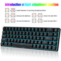 Teclado Mecánico De Juegos HXSJ V800 65% Mini Con Switches Azul/rojo Intercambiables Y Teclas ABS Doble-shot Iluminación Multi-color Modos De Iluminación Diferentes - details 4