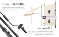 Tectake - Toldo plegable para balcón con manivela, ajustable en altura  Funcional  Estructura de acero con revestimiento en polvo con cilindro de aluminio ligero  Barras telescópicas con pies roscados para un montaje rápido y sencillo - details 1