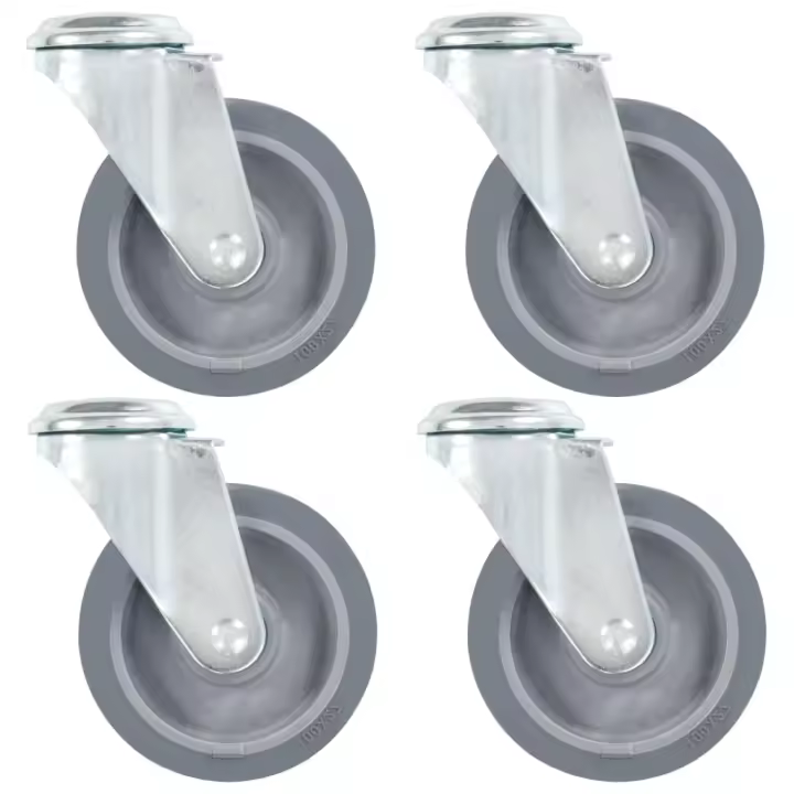 vidaXL Ruedas giratorias con agujero pasador 4 unidades 100 mm - 1