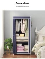 Armario De Piso Montado Minimalista Para El Hogar Con Multicapa Protección Contra Polvo Simple De Montaje Para El Dormitorio Organizador De Ropa - details 11