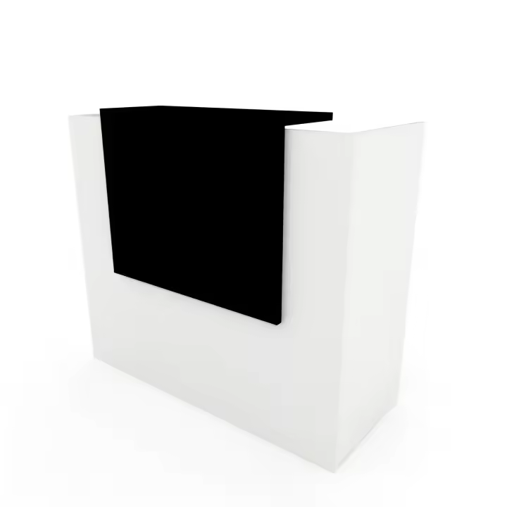 OFICIT Mostrador recepción Basic Colors de 120 cm de ancho con sobremostrador en color Black. - 1