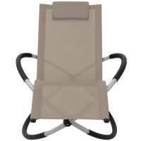 vidaXL Tumbona geométrica de jardín acero Negro y gris, Crema, Taupé Sillas de Exterior Ideal para jardín, playa, piscina, terraza Tumbona Piscina Tumbonas Playa Tumbonas Jardín Exterior - details 0