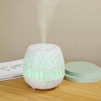 Essential Oils Diffuser 400ml, BPA Free Ultrasonic Humidifier Remote Control with Variable Colors LED Light 3 Timer for Home/Yoga/Office/SPA - Dark Wood - details 2