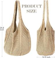 Bolso Cruzado de Playa para Mujer, Bolso de Vacaciones de Malla transpired y Paja Tejida, Bolso de Verano ligero con tapa abierta para Piscina, Viajes, Playa, artículos Esenciales a prueba Arena - details 0